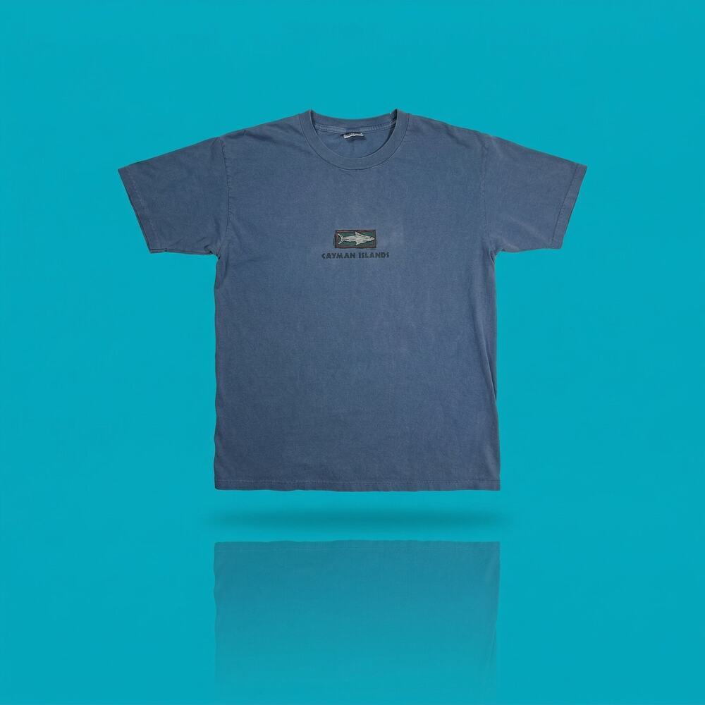 Vintage Artforms Cayman Islands Men's XL Fish Print T-Shirt All Over Graphic